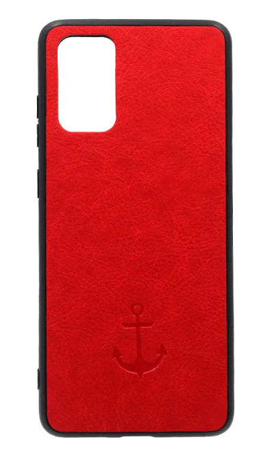 Cover-plate Anchor + Border Silicon for Samsung S20 Plus SM-G985F Red