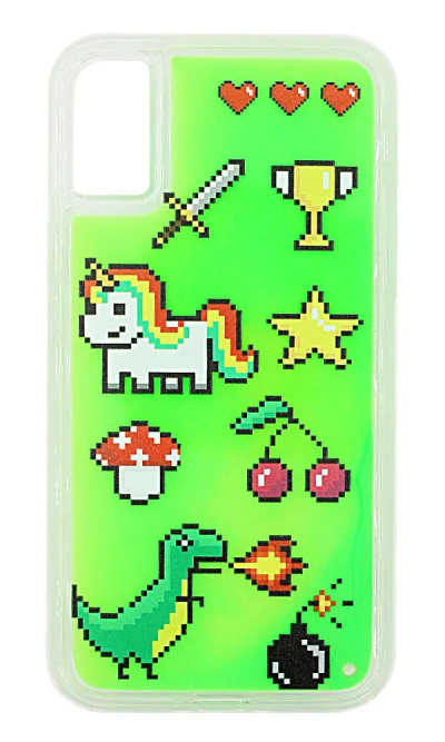 Cover-plate Liquid Neon Pixel for iPhone XS Max Green