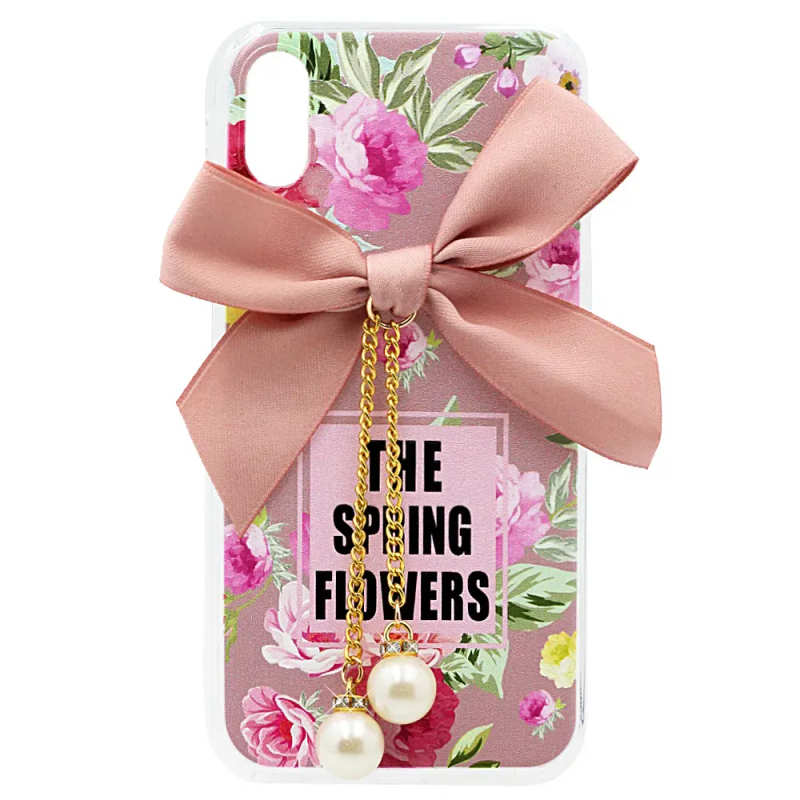 Silicone Case Spring Flowers for iPhone XS Max Pink