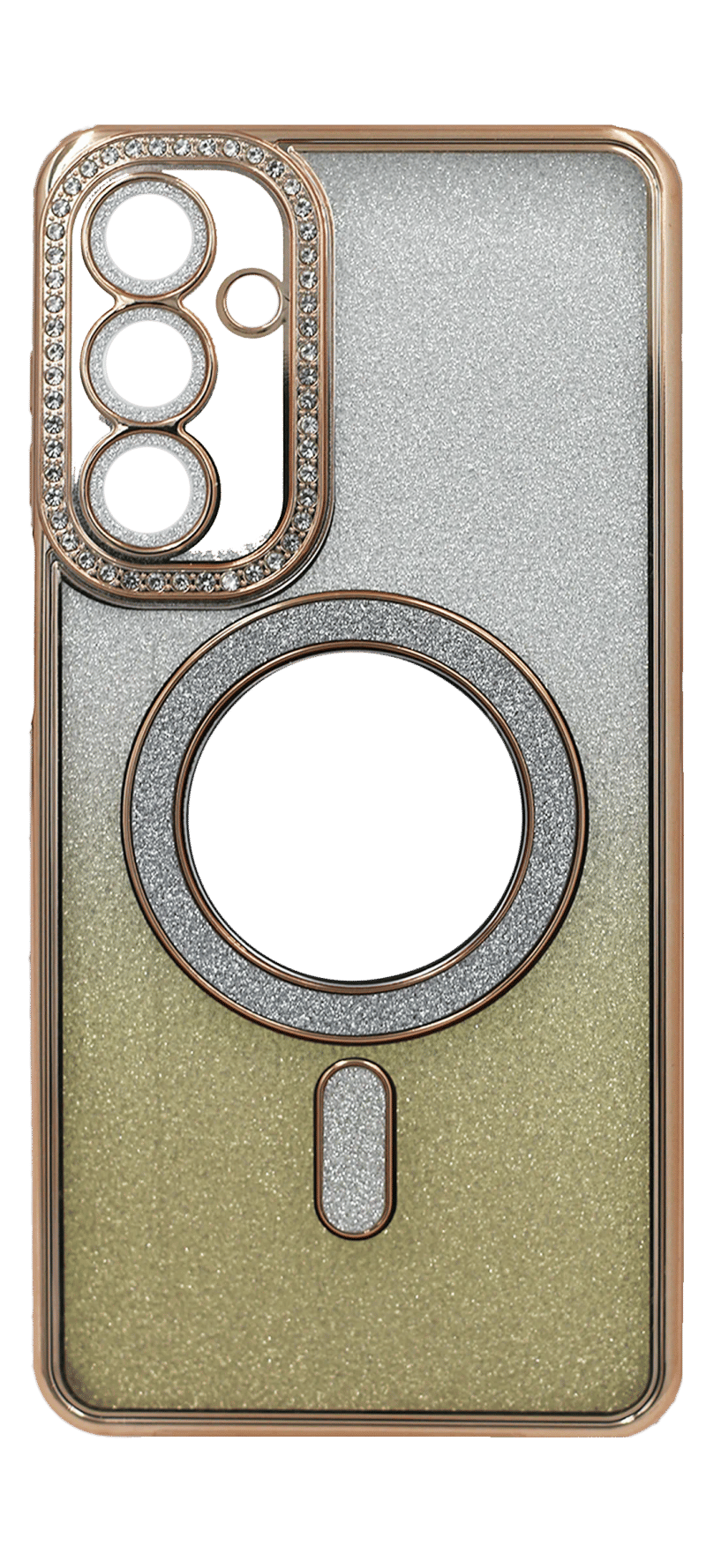 Чохол силіконовий Chrom Border Mirror Magsafe Samsung S24 FE SM-S721B Gold