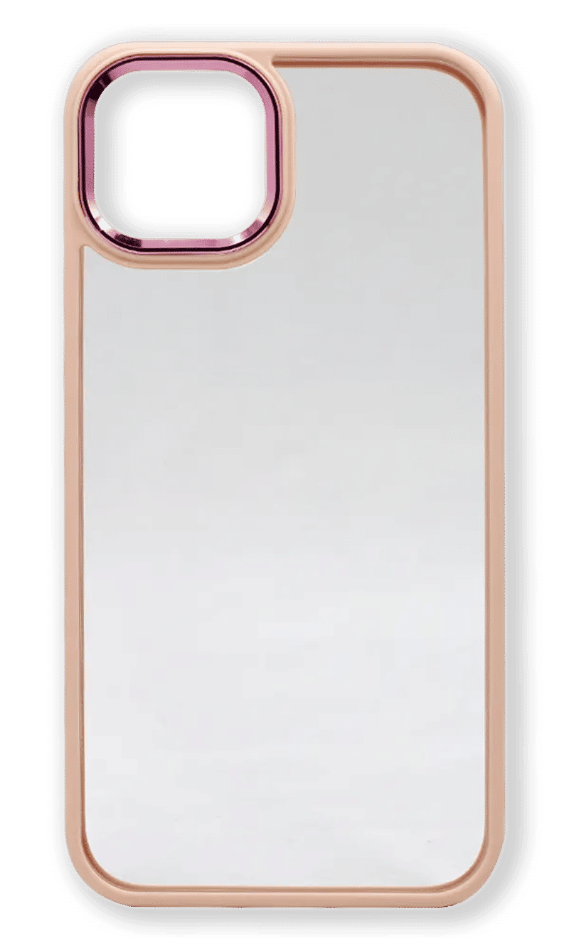 Gloss Metal Buttons cover for iPhone 14 / 13 Pink