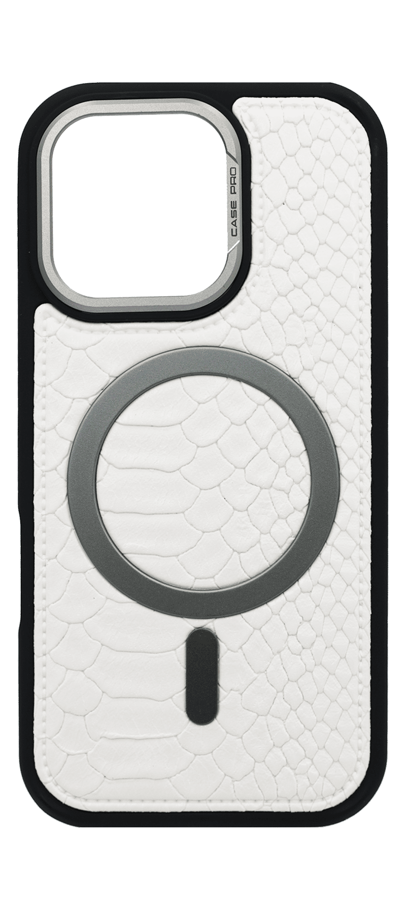Чохол-накладка Leather Snake MagSafe для iPhone 16 Pro White