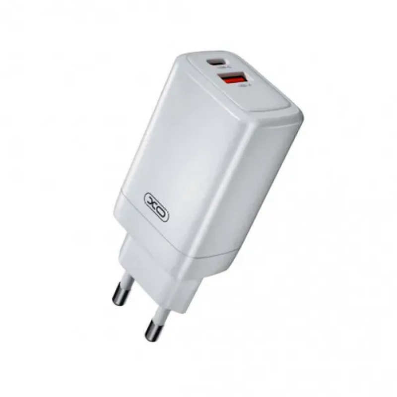 Мережевий Зарядний Пристрій 1Type-C+1USB XO CE17 QC&PD 65W White