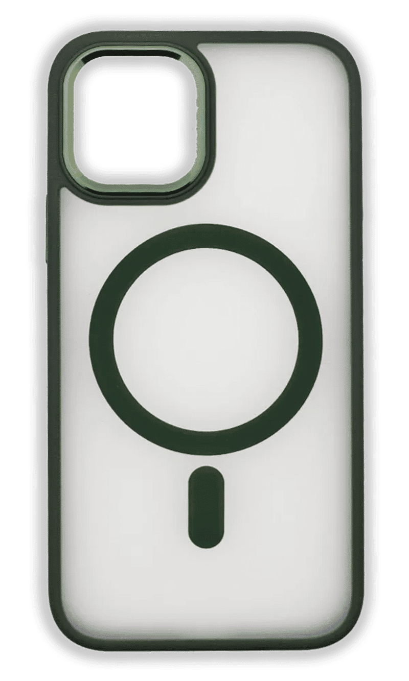 Cover Shadow Matt Metal Buttons Magsafe for iPhone 12 / 12 Pro Green