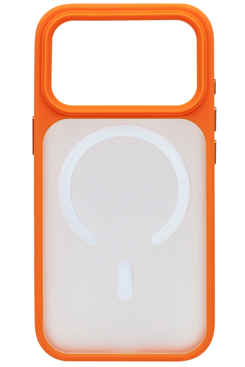 Shadow Matt Buttons Magsafe Case for iPhone 17 Pro Orange/White