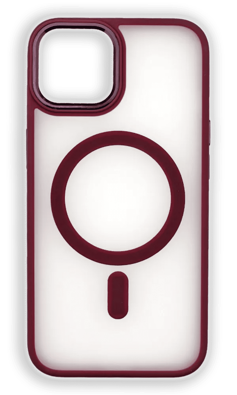 Shadow Matt Metal Buttons Magsafe cover for iPhone 12 / 12 Pro Marsala