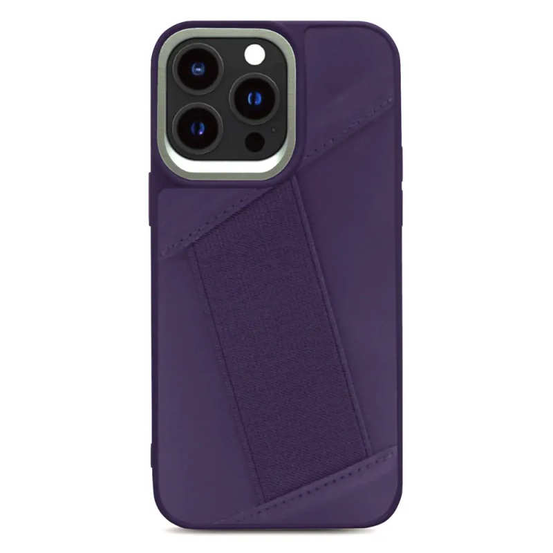 kajsa Preppie Collection Elastic Hand Grip back case for iPhone 15 - 6.1'' Purple 3-PEHG-I156.1-PU
