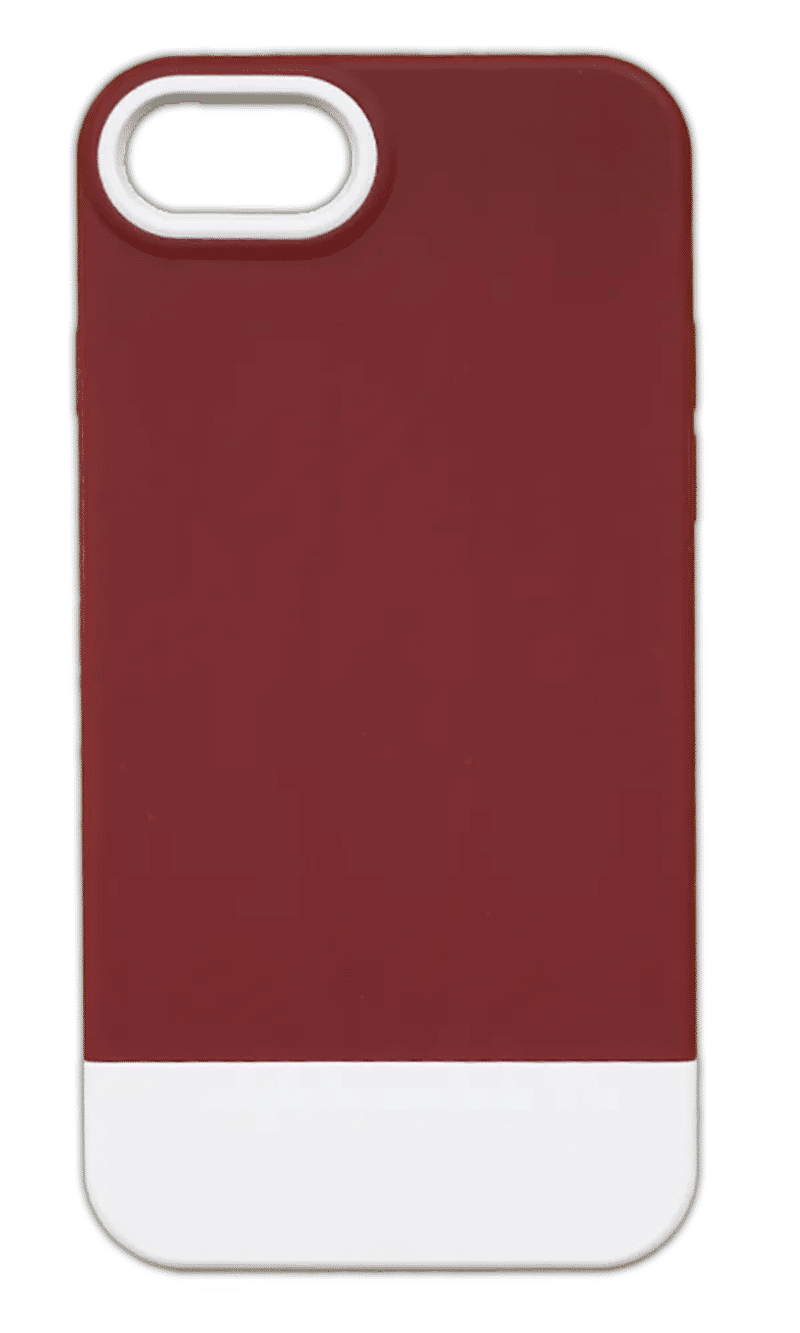 Bichromatic overlay case for iPhone SE2 / 8 / 7 Burgundy/White