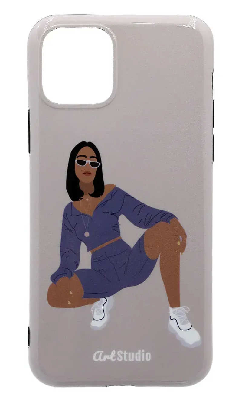 Чохол силіконовий Print Girl Posing для iPhone 11 Pro Max Beige