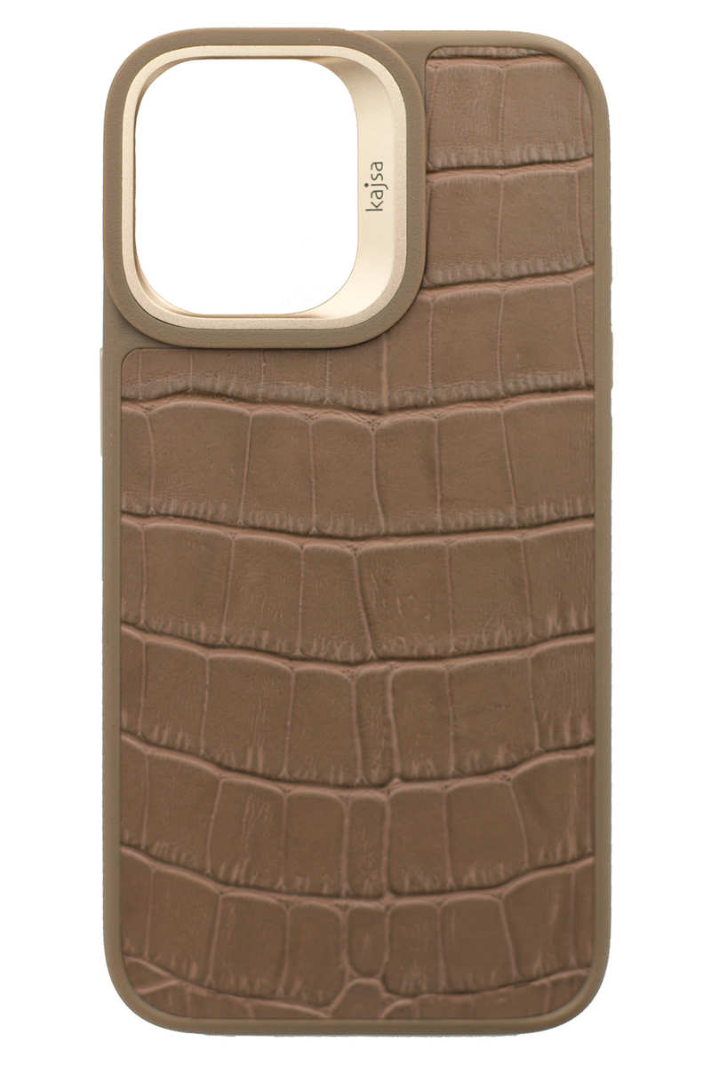 Kajsa Neo Classic Croco MagSafe B-Ring Case for iPhone 17 Desert Gold 3MS-CRO-I176.3-DS-O