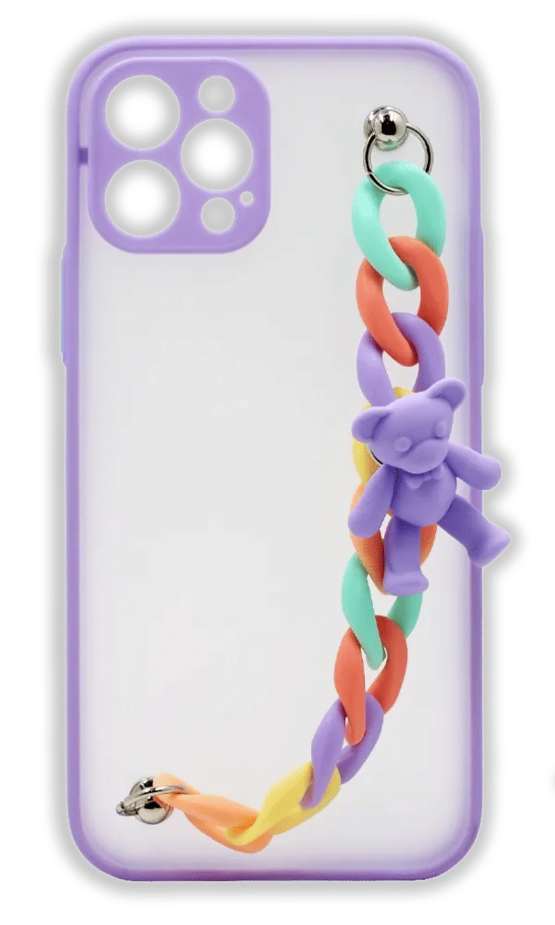 Cover Shadow Matt Chain Bear for iPhone 12 / 12 Pro Violet