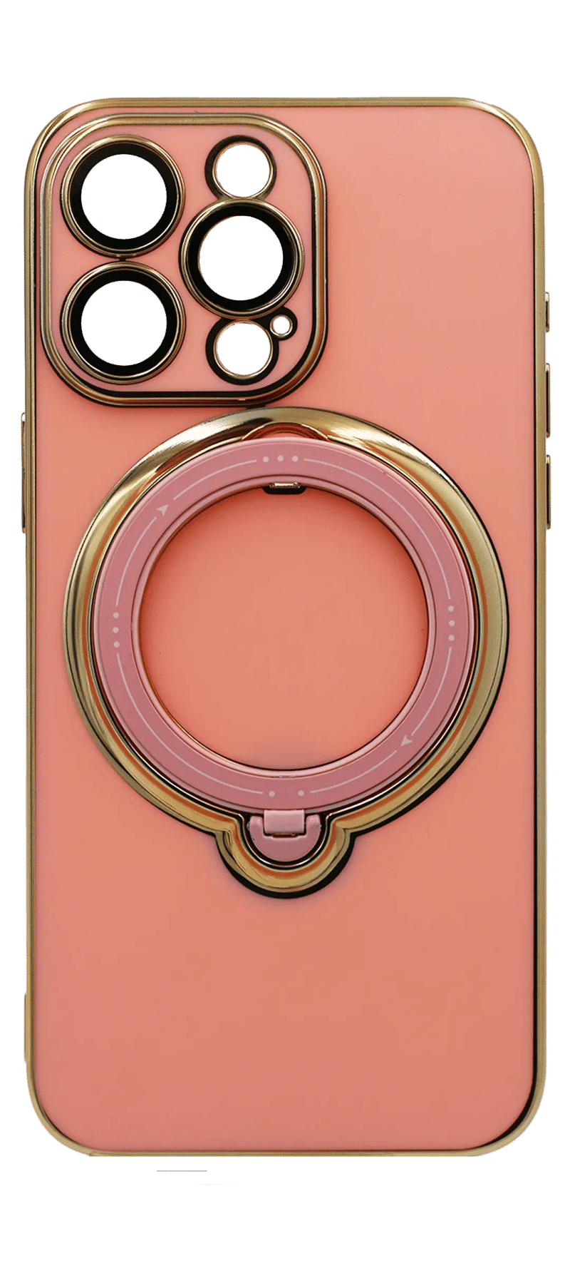Чохол силіконовий Golden Ring Stand для iPhone 14 Pro Max Pink