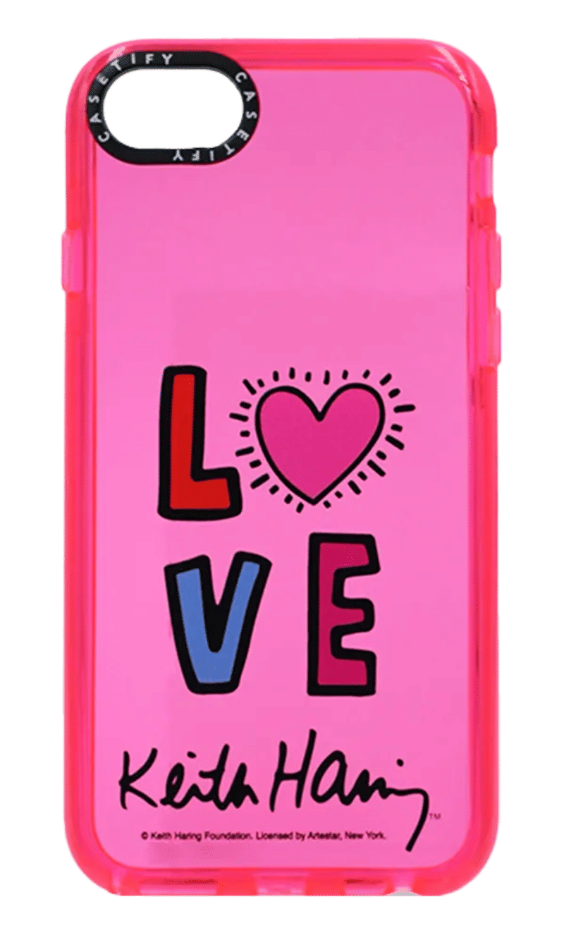 Silicone cover Print Caseti Love for iPhone SE2 / 8 / 7 Pink