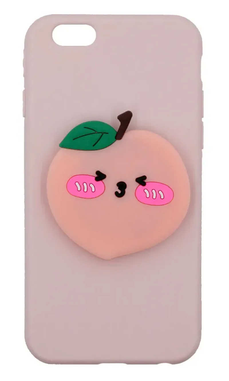 Чохол силіконовий Peach + PopSocket для iPhone 6 Pink