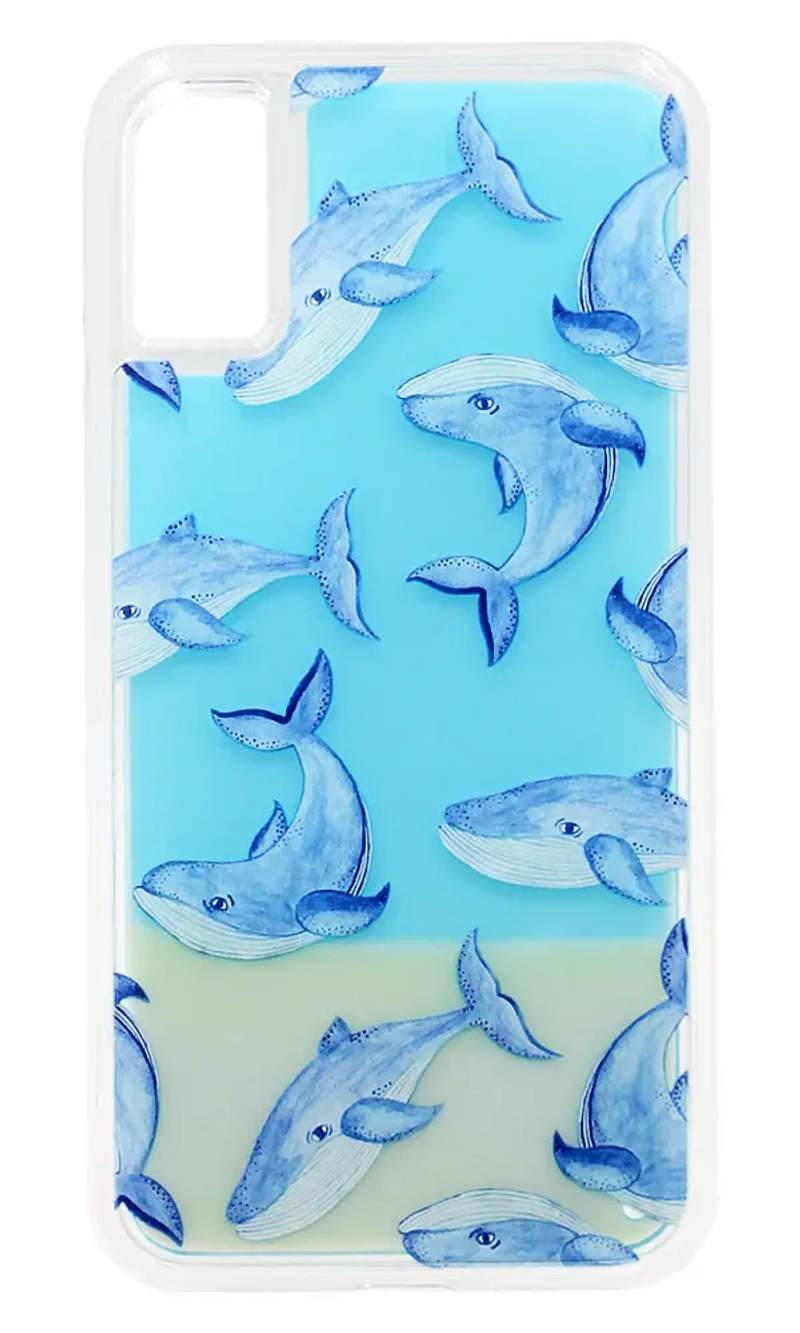 Чохол-накладка Liquid Neon Whale для iPhone X / XS Blue/White