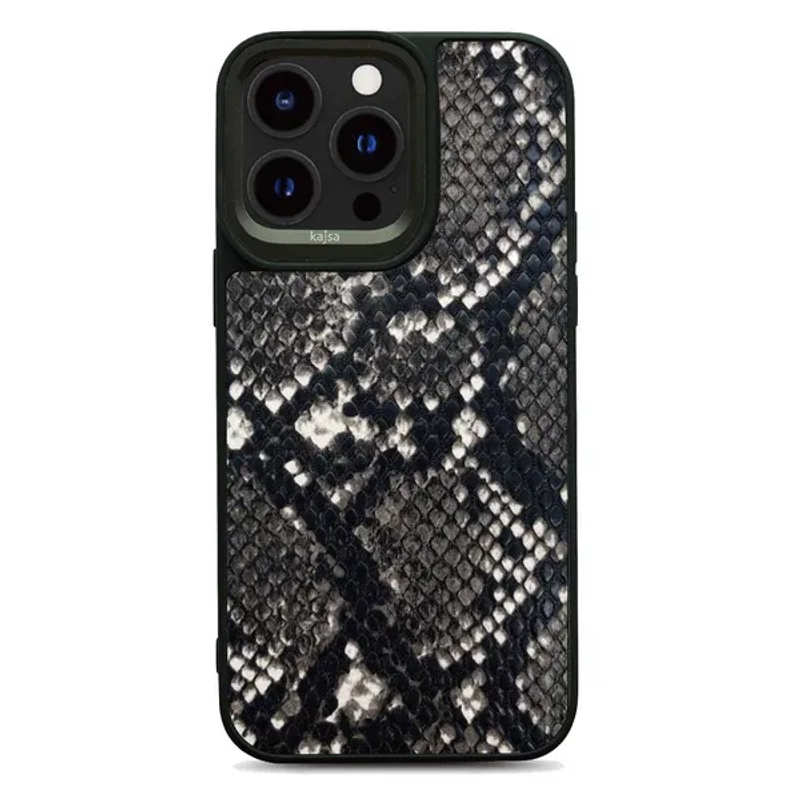 kajsa Glamorous Collection Snake Pattern 2 back case for iPhone 15 - 6.1'' Black 3-GSN2-I156.1-BK
