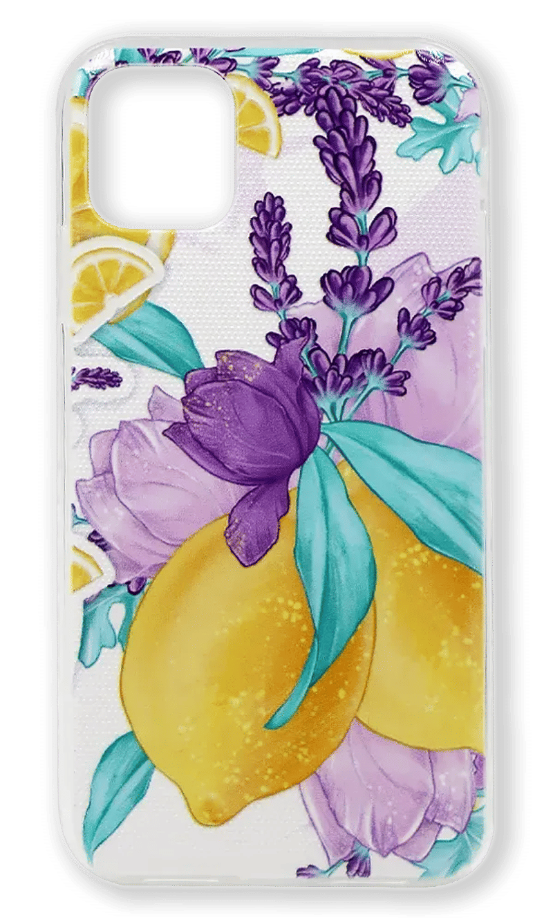 Чохол силіконовий Print Lemon для iPhone 11 Yellow/Violet