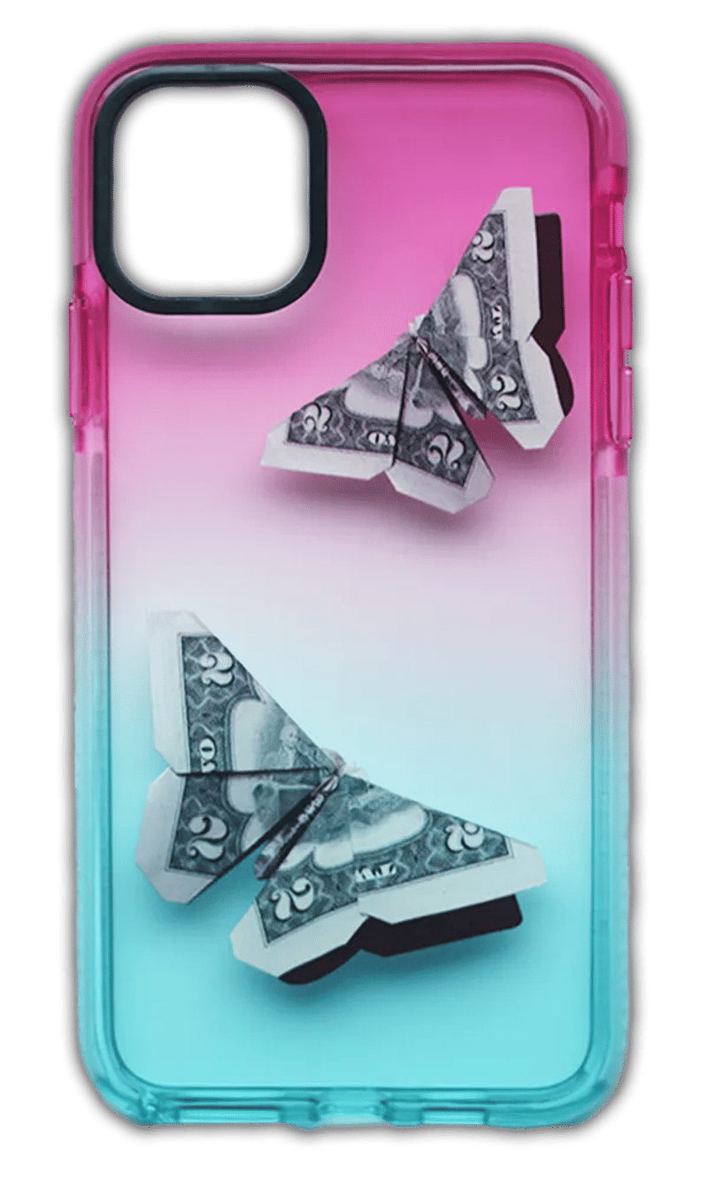 Silicone case Print Border Gradient for iPhone 11 Pro Max Butterfly Dollar
