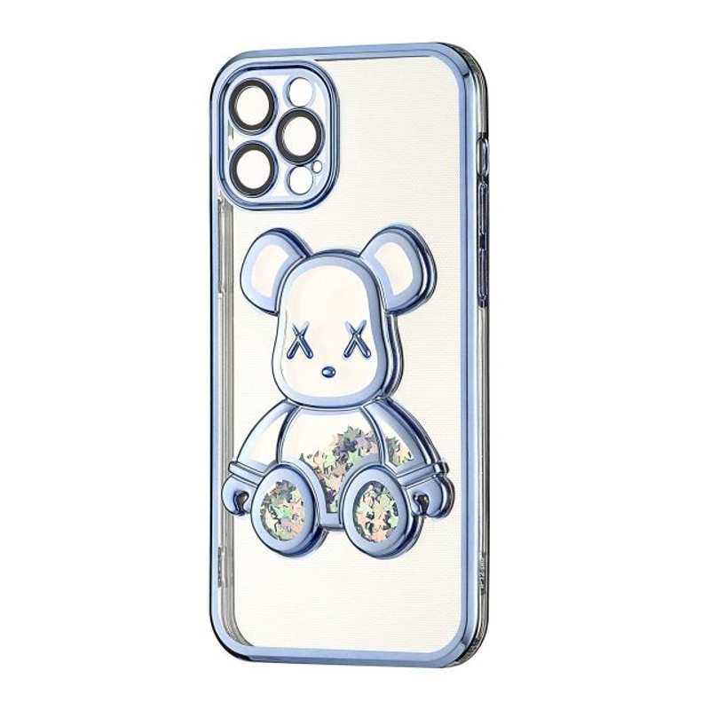 Чохол силіконовий Electroplating Liquid Bear для iPhone 15 Pro Max Blue