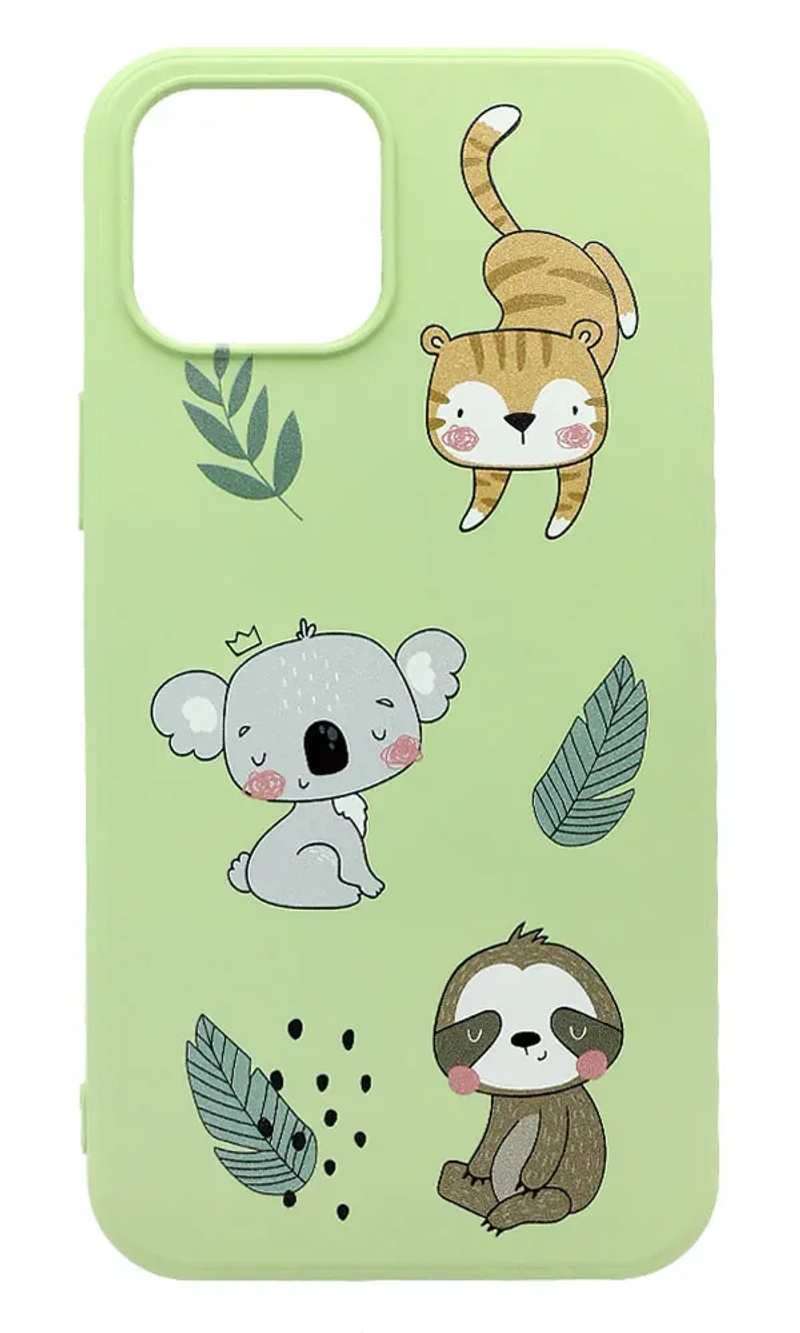 Silicone Case for iPhone Print Animals 12 Pro Max Green