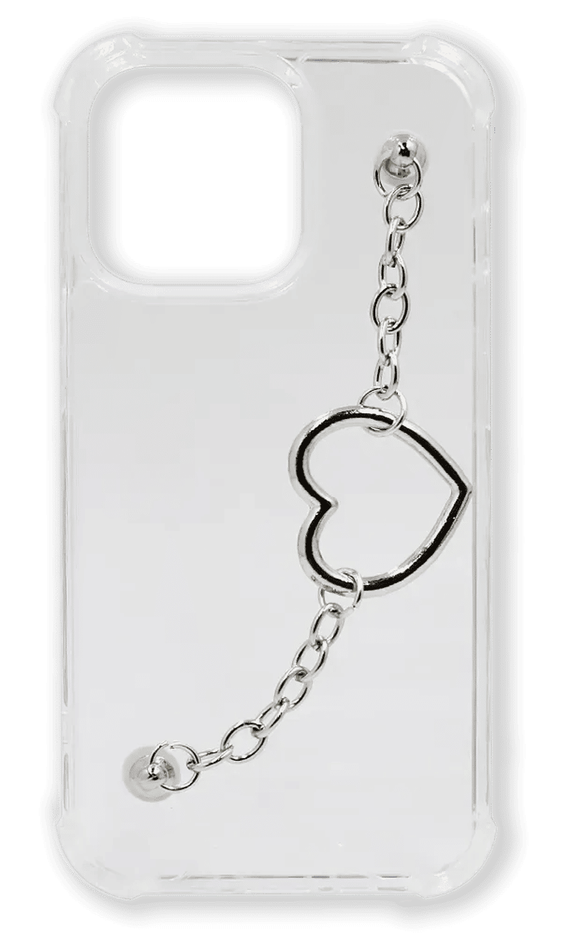 Silicone case WS Clear Shockproof + Chain for iPhone 13 Pro Transparent