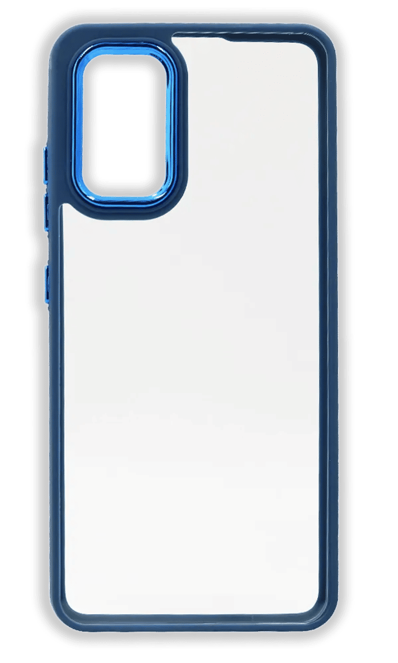 Gloss Metal Buttons cover for Samsung S20 FE SM-G780F Clear/Blue