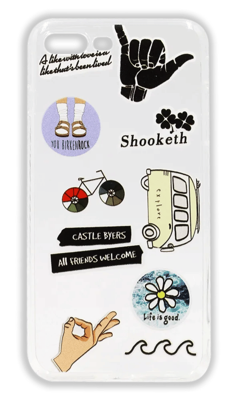 Silicone Cover Print Life is good for the iPhone 8/7 Plus Transparent