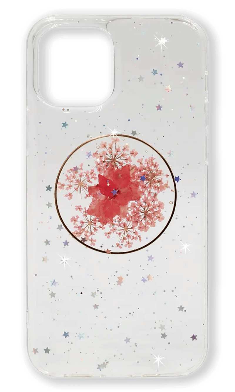 Чохол-накладка 3D Real Flowers Сircle для iPhone 12 Pro Max Transparent