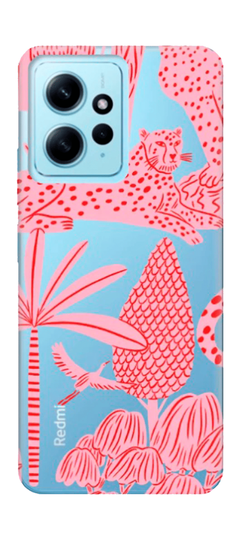 Чохол силіконовий Touch Print для Xiaomi Redmi Note 12 Clear/Leopard Pink