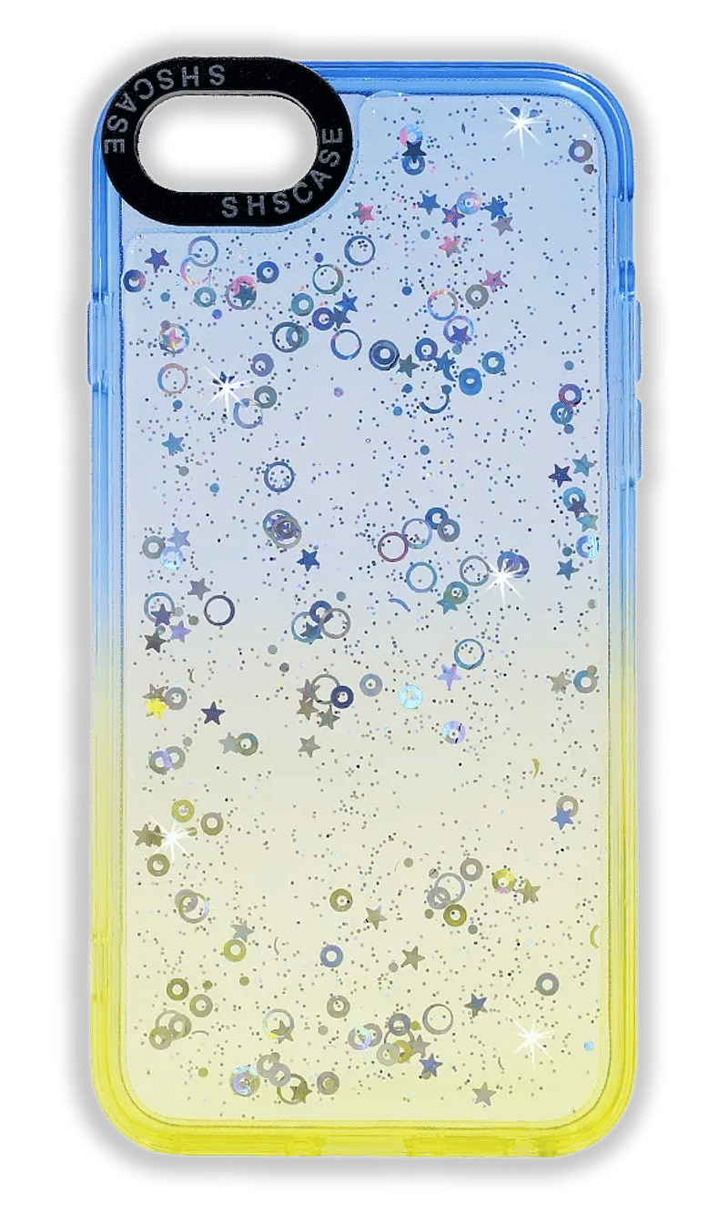 Smoll Confetti Gradient overlay case for iPhone SE2 / 8 / 7 Blue/Yellow