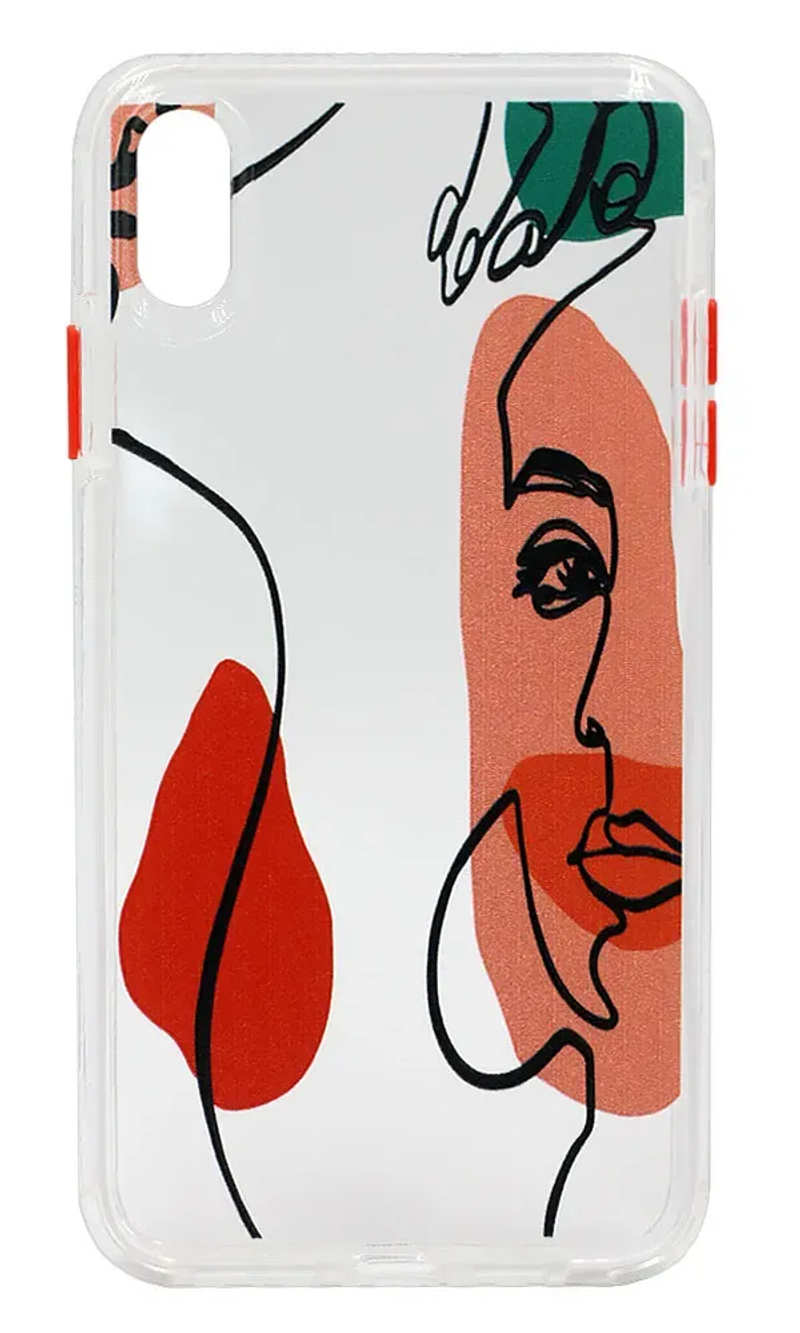 Чохол силіконовий Print Face Line для iPhone X / XS Transparent