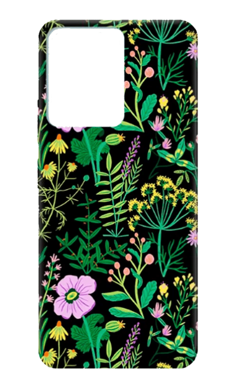 Чохол Molan Silicone Print для Xiaomi Redmi Note 12 Black/Flower 1