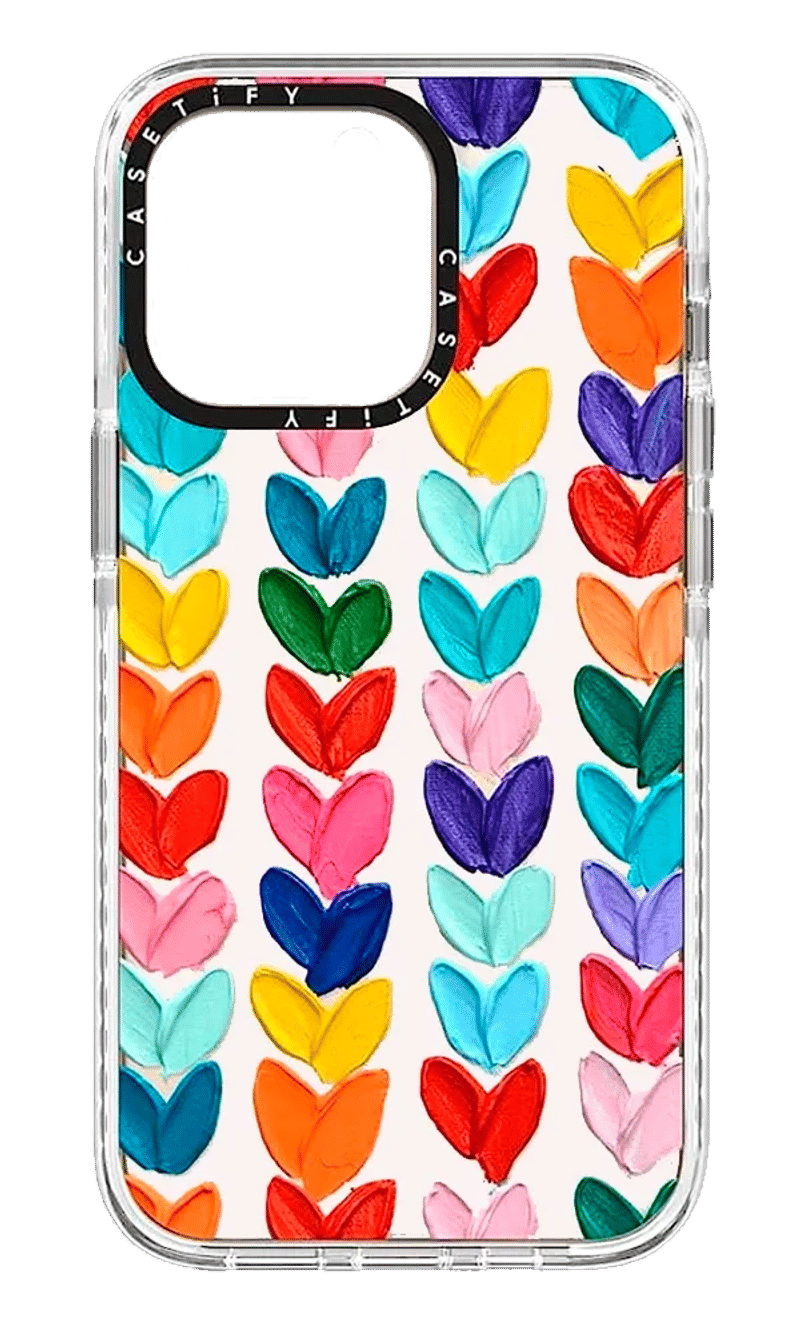 Чохол силіконовий Print Caseti Acrylic Heart для iPhone 14 Pro Max White