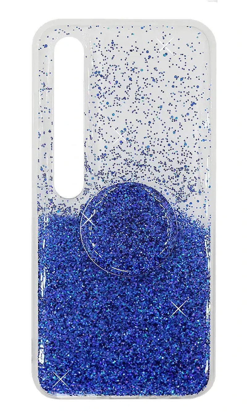 Silicone Case Smoll Glitter + PopSocket Xiaomi Mi 10 / Mi 10 Pro Clear / Blue