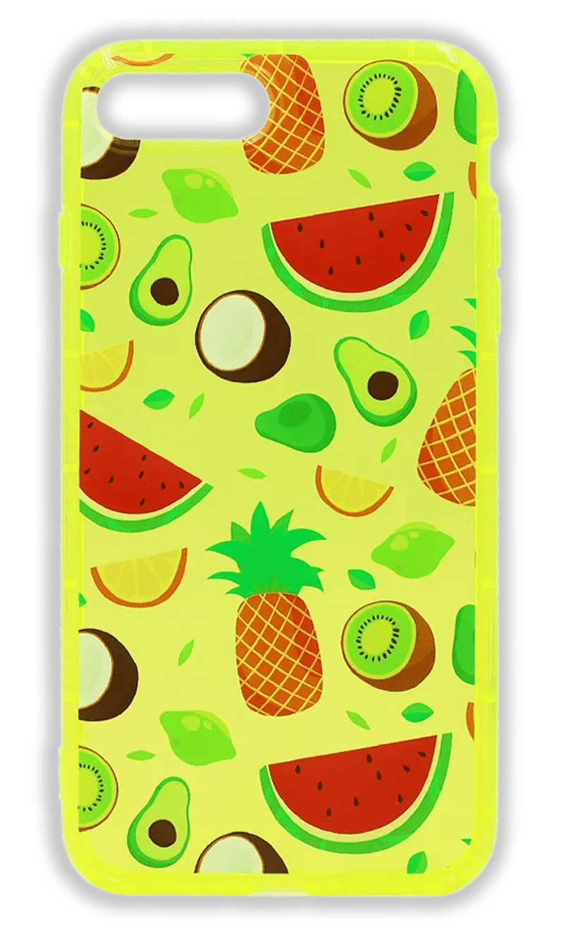 Silicone case Print Summer Time Fruits for iPhone 8/7 Plus Yellow