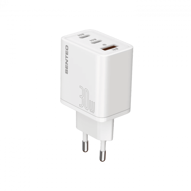 Мережевий Зарядний Пристрій 2Type-C+1USB Senteo Z-17 GaN2 30W White
