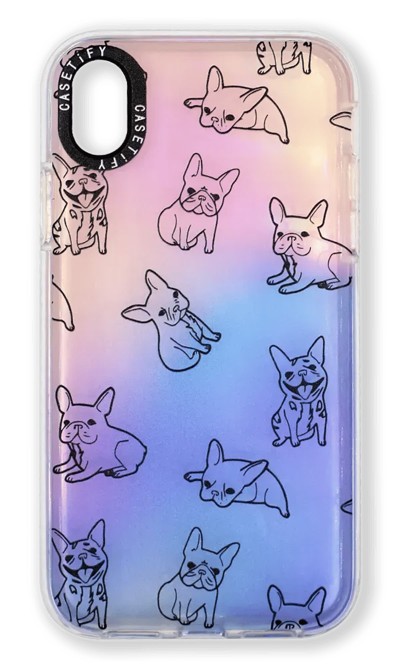 Чохол силіконовий Print Franch Dog для iPhone XR Holographic