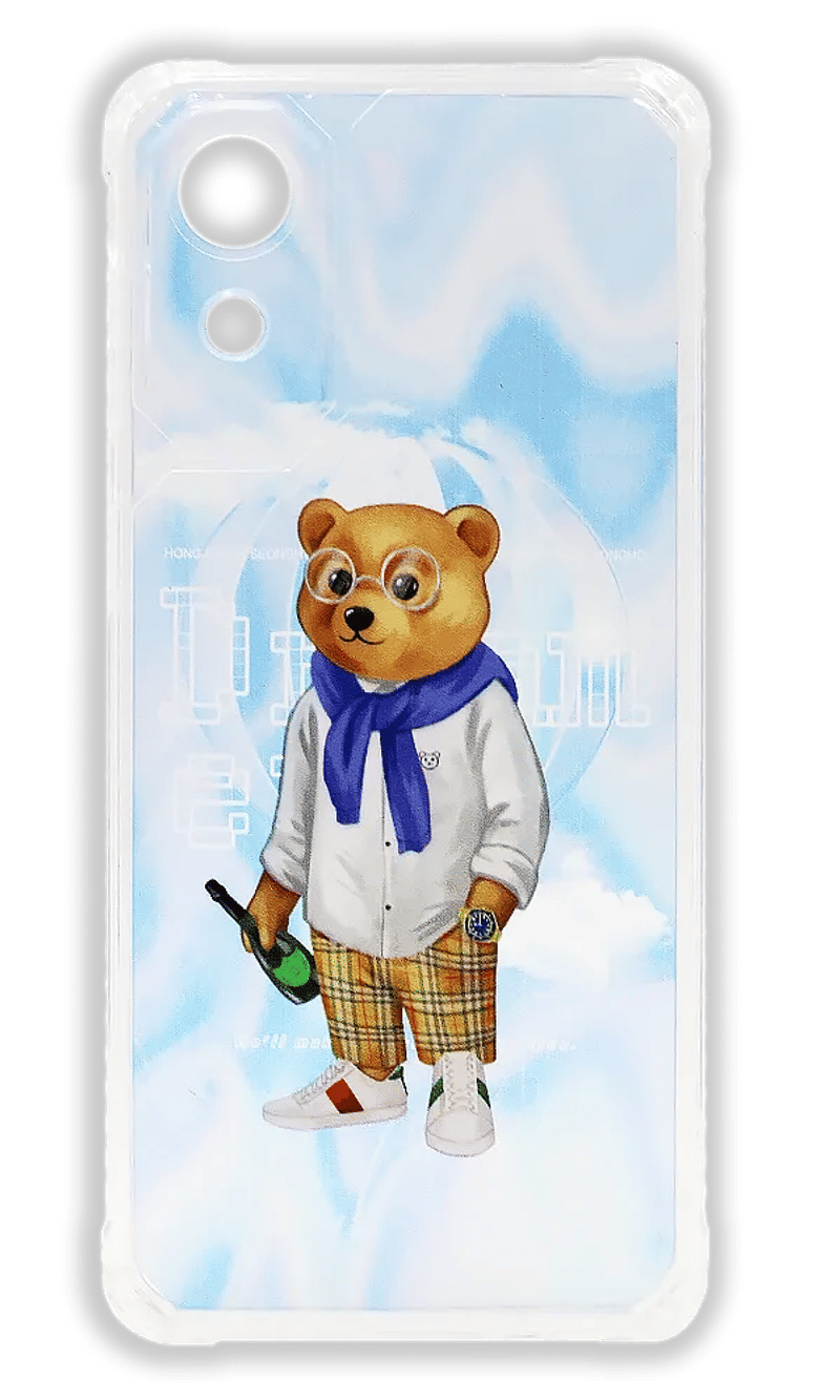 Bear trendy silicon case for Samsung A03 Core 2021 SM-A032F Champagne