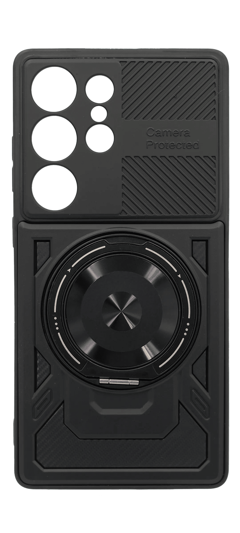 Hybrid New + Big Ring Cover for Samsung S24 Ultra SM-G928B Black