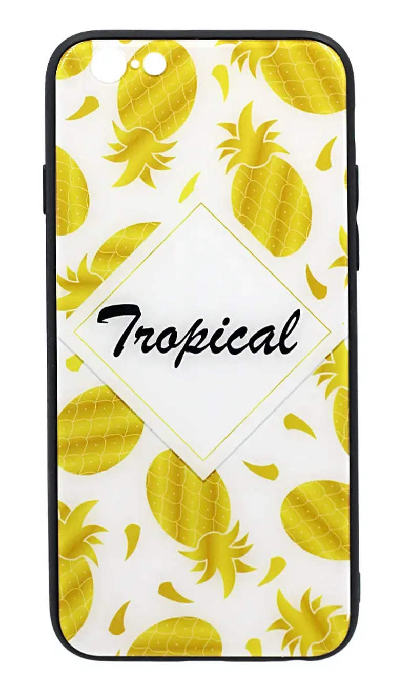 Чохол-накладка Glass Tropical для iPhone 6 Pineapple