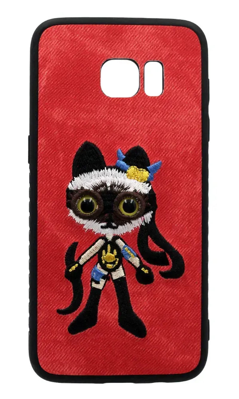 Чохол-накладка Animal Eyes для Samsung J8 2018 SM-J810F Textile Cat Pink