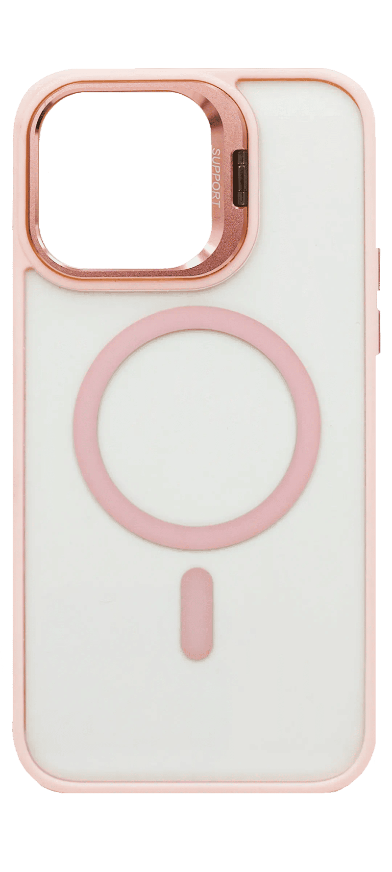 Gloss Camera Stand Magsafe overlay case for iPhone 16 Pro Max Pink