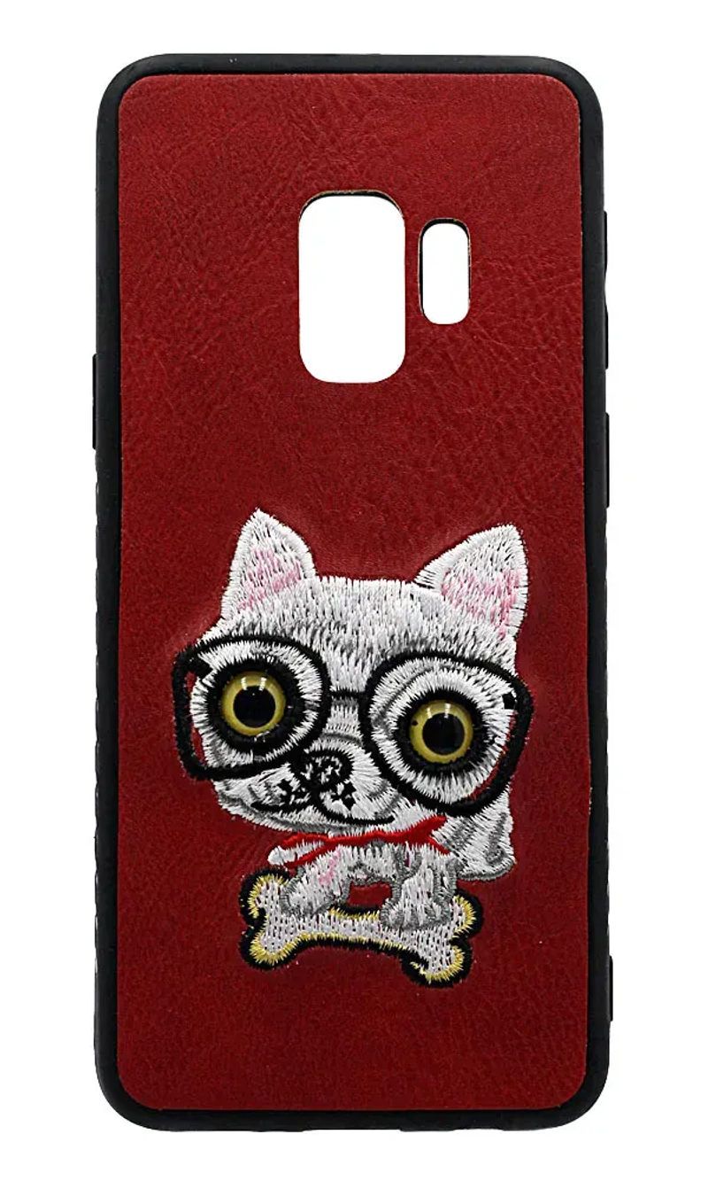 Case-pad Animal Eyes for Samsung S9 SM-G960 Leather Dog Red