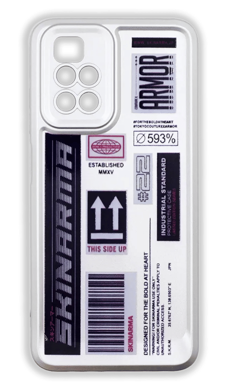 Silicone Metal Print case for Xiaomi Redmi Note 11/ 11S Armor Grey