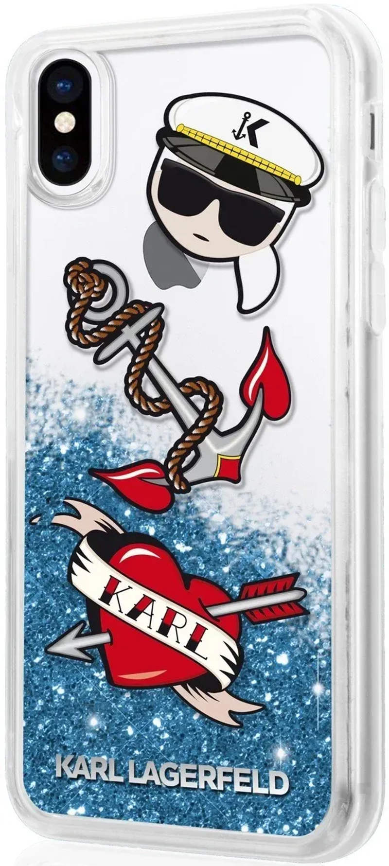 Чохол-накладка Karl Lagerfeld Liquid Captain Karl для iPhone X / XS Blue (KLHCPXKSG)