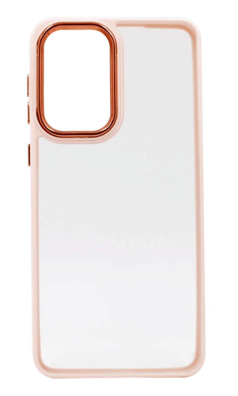 Gloss Metal Buttons Cover for Samsung S20 FE SM-G780F Clear/Pink