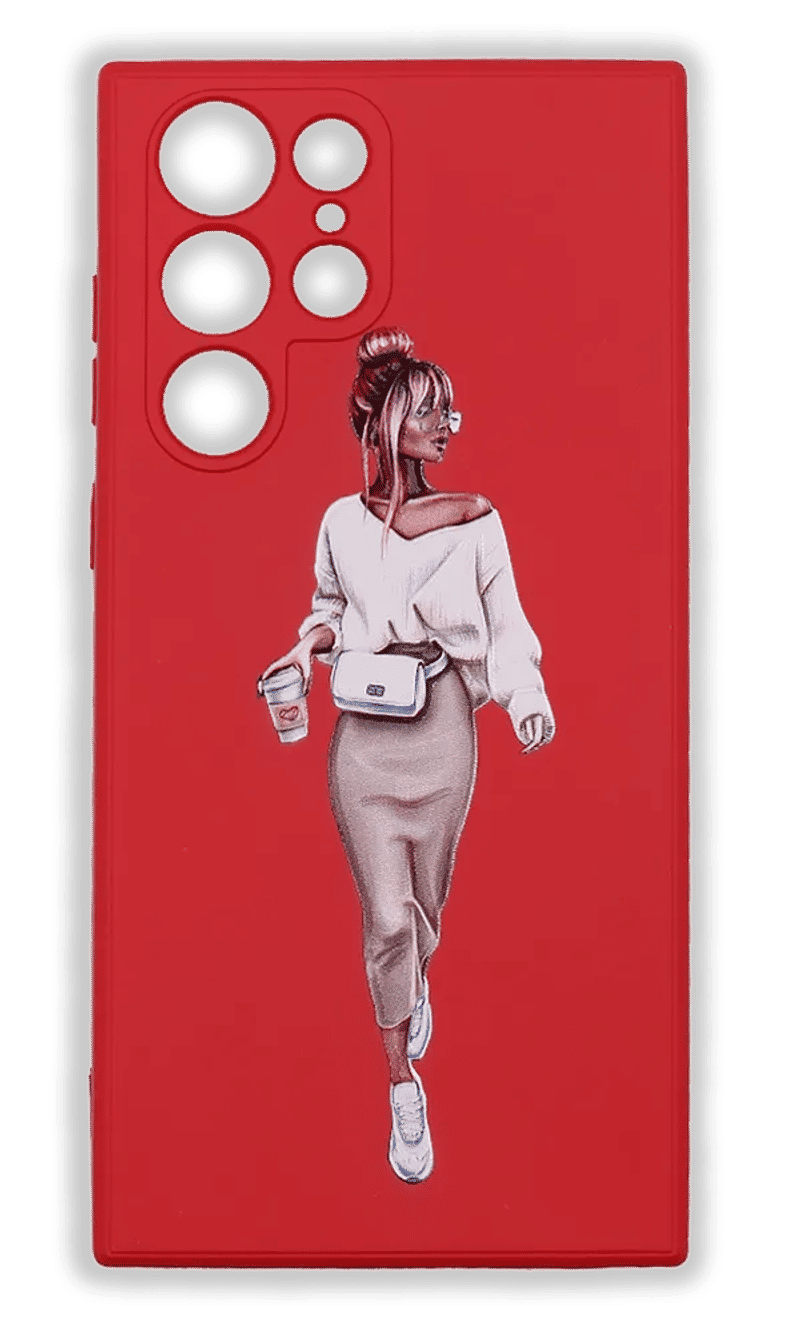 Molan Silicone Print case for Samsung S22 Ultra SM-G998B Red / Girl 2