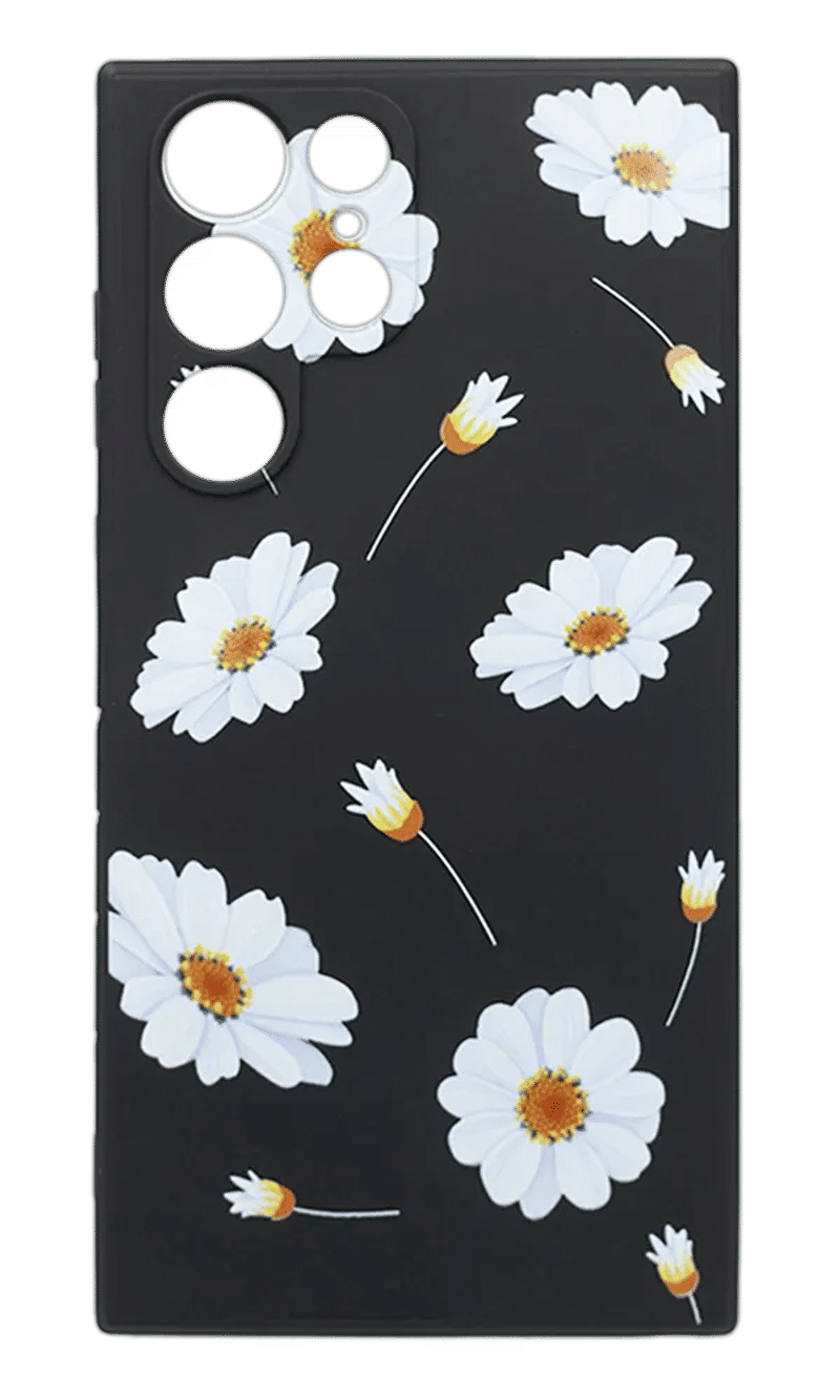 Чохол Molan Silicone Print для Samsung S22 Ultra SM-G998B Black/Chamomile