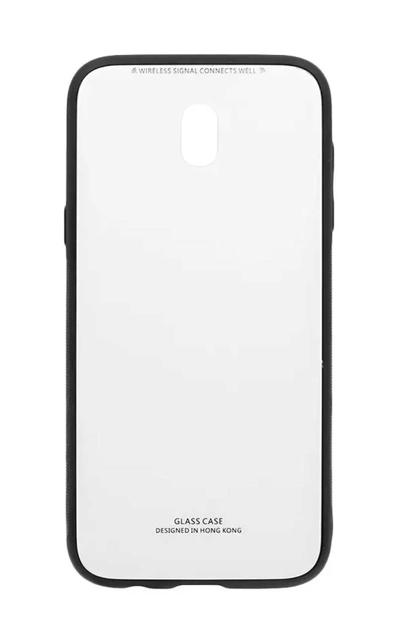 Чохол-накладка Glass + Border Silicon для Samsung J4 Plus 2018 SM-J415F White