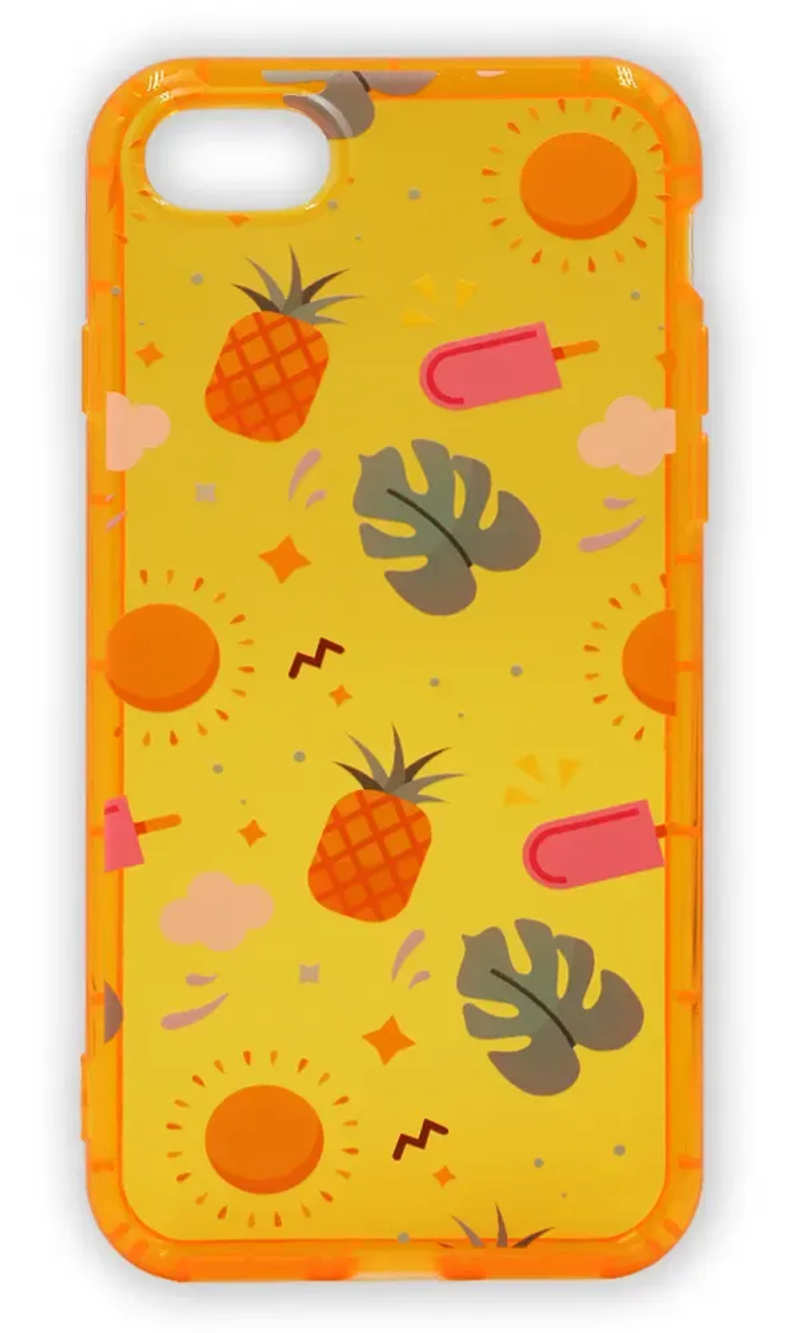 Silicone case Print Summer Time Sun for iPhone SE2 / 8/7 Orange